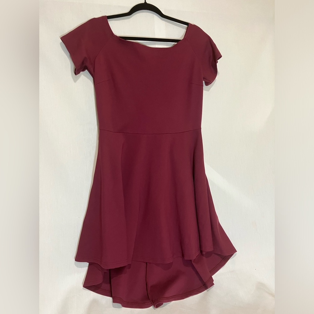 Sarin Mathews Burgundy Red Dress asymmetrical Comfortable Women Size XL mini